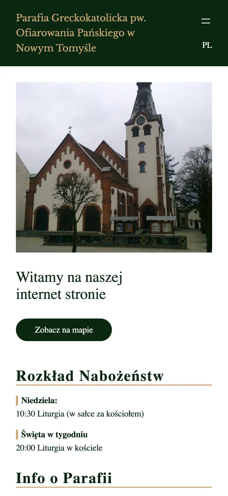 Wyszukiwarka parafii na telefonie